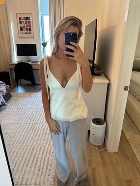 Zara White Satin-Look Cami Top